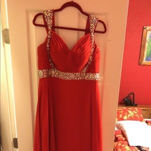 Red prom dress. WORN ONE TIME!